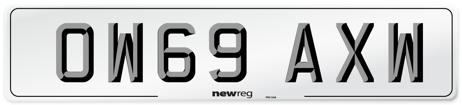 OW69 AXW Number Plate from New Reg